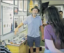 ?? ?? Founder of the Yosemite Climbing Museum, Ken Yager gives a tour of some of the many amazing artifacts now on display. Photo: Craig Polson