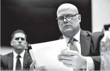  ?? Associated Press ?? ■ Acting Attorney General Matthew Whitaker appears Friday before the House Judiciary Committee on Capitol Hill in Washington.