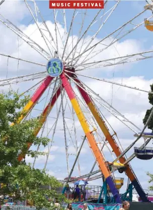  ?? STAFF PHOTO BY BARRY COURTER ?? A Ferris wheel spins above the Bonnaroo Music & Arts Festival on Thursday in Manchester, Tenn.