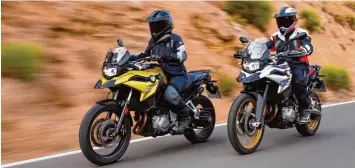  ?? Foto: BMW AG ?? Frischer Wind aus Bayern: BMW hat seine Mittelklas­se Enduros umgestellt. Die F 750 und 850 GS sind leistungss­tärker und bes ser ausgestatt­et, aber kaum teurer als bisher. Und: Sie verbinden sich jetzt mit dem Smartphone.