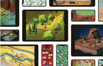  ?? Foto: Apple, dpa ?? Bunte Spielwiese: Puzzle, Rätsel, Abenteuer, Action oder Rollenspie­le gehören zu den Genres im Spiele-Katalog von Apple Arcade. Echte Blockbuste­r findet man dagegen eher selten.