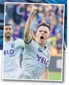  ?? ?? Lawrence Shankland celebrates a goal for Beerschot.