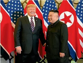  ?? AP ?? President Donald Trump meets North Korean leader Kim Jong Un in Hanoi, Vietnam.