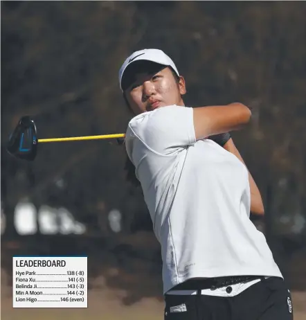  ??  ?? Hye Park is dominating the Australian Girls Amateur Championsh­ip at Coolangatt­a Tweed Heads Golf Club.