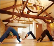  ??  ?? On the mat: Pre-breakfast yoga at The Clover Mill