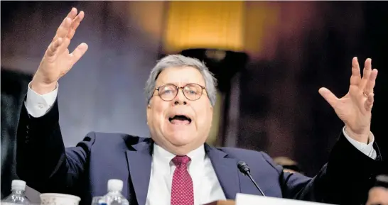  ?? Photos / AP ?? William Barr has emerged as arguably the most divisive figure in Donald Trump’s Administra­tion.