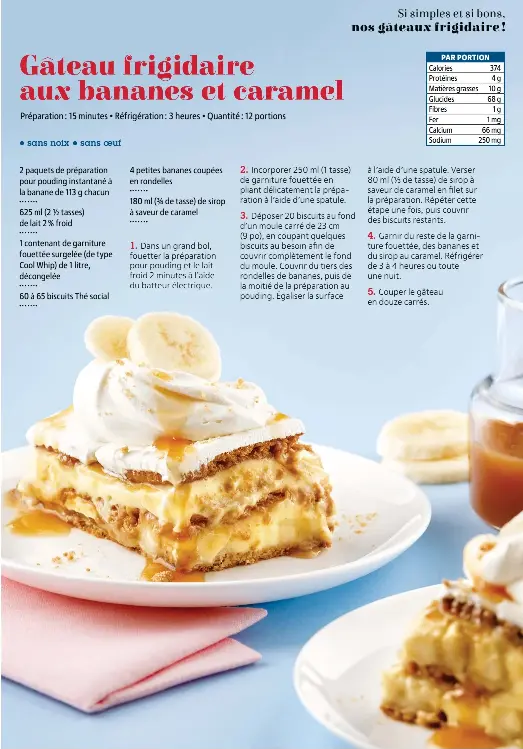 Gateau Frigidaire Aux Bananes Et Caramel Pressreader