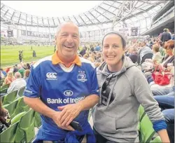  ?? SUBMITTED PHOTO/PAUL MACDOUGALL ?? Joe MacInnis, father of the bride, is shown with another daughter, Brandy, before the rugby match.