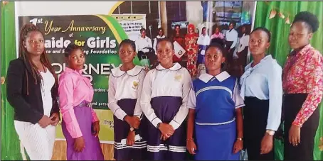  ??  ?? Recipients of Osaide for Girls in Science and Engineerin­g Foundation scholarshi­p award, during the first anniversar­y of the foundation, held in Edo State, recently