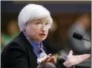  ?? THE ASSOCIATED PRESS FILE ?? In this Wednesday file photo, Federal Reserve Chair Janet Yellen testifies on Capitol Hill in Washington, before the House Financial Services Committee hearing on U.S. monetary policy.