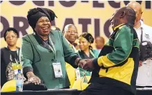  ?? — BLOOMBERG ?? Nkosazana DlaminiZum­a, left, and Cyril Ramaphosa are running to lead South Africa’s ruling ANC party.