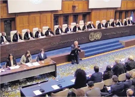  ?? ?? La Corte Internacio­nal de Justicia, con sede en La Haya, Países Bajos, emitió este viernes su resolución sobre la denuncia planteada por Sudáfrica para detener el conflicto entre Israel y Hamás en Gaza. AFP