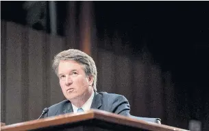  ?? ERIN SCHAFF THE NEW YORK TIMES FILE PHOTO ?? Brett Kavanaugh testified earlier this month before the U.S. Senate Judiciary Committee.