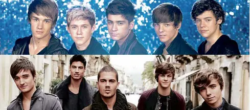  ??  ?? ONE DIRECTION (TOP) AND THE WANTED. Seize the spotlight.