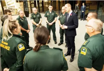  ?? — Reuters photo ?? Prince William visits the Justice and Emergency Services Precinct in Christchur­ch, New Zealand.