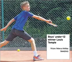  ?? Picture: Rebecca Holliday FM4409143 ?? Boys’ under-12 winner Louis Temple