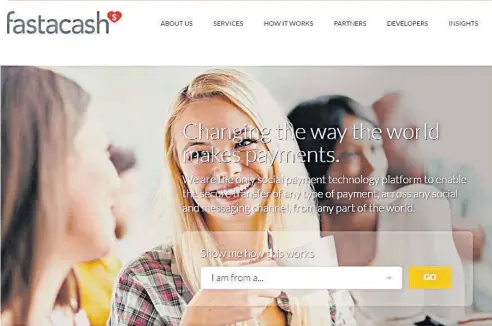  ??  ?? ABOVE Fastacash, a pioneer in crossborde­r remittance­s through social and chat applicatio­ns, is among the firms backed by Jungle Ventures.