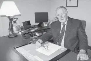  ?? JIM DAY • THE GUARDIAN ?? Kent Brown, who is retiring at age 72, says he was in no hurry to leave his job as director of legal aid in Prince Edward Island. He says he enjoyed all aspects of the job and credits “wonderful staff’’ over the years with “making it a pleasure to come to work every day”.