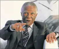  ?? Picture: ALAISTER RUSSELL ?? TO THE POINT: Former President Thabo Mbeki speaks on Power FM