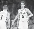  ??  ?? Dario Saric ( 9) scored in double figures in three of the Sixers’ five games in Week 14.