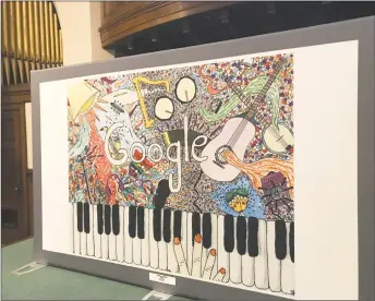  ?? Contribute­d photo / Marion Burgus ?? A 40-square-foot print of Savannah Helm’s award-winning Doodle 4 Google entry.