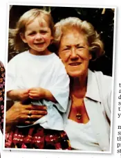  ?? ?? INSPIRATIO­N: Olivia today, left, and as a child with beloved Grandma Beryl, who taught her how to sew