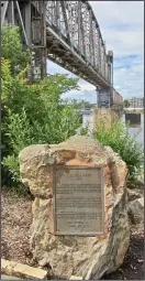  ??  ?? A fragment of the little rock that gave Arkansas’ capital city its name is tucked along Little Rock’s riverfront.