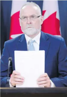  ??  ?? Auditor general Michael Ferguson holds a news conference Tuesday after the tabling of his report in the House of Commons.