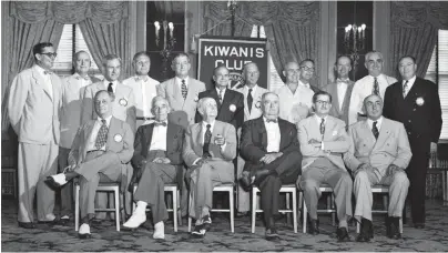  ?? THE COMMERCIAL APPEAL ?? Memphis Kiwanis Club paid tribute to its past presidents — the group known affectiona­tely as the “petrified forest” — in an annual fun-filled program at the club luncheon at The Peabody on Aug. 15, 1951.