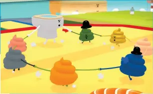  ??  ?? Above Holding hands is a key element in Wattam. Spinning in a circle can grow seeds into trees.