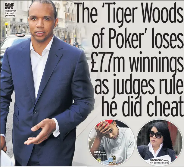  ??  ?? GAME OVER Phil Ivey at the court yesterday