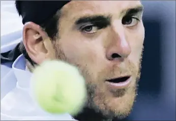  ?? PICTURE: AP ?? Juan Martin del Potro keeps his eye on the prize as the dark horse at the Shanghai Masters after beating Germany’s Alexander Zverev in the third round at Qizhong Forest Sports City Tennis Center.