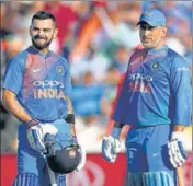  ??  ?? Virat Kohli (left) features in both the ODI and Test teams of the decade while MS Dhoni is part of the former. GETTY IMAGES