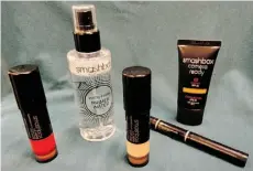  ?? SUPPLIED ?? From left, Smashbox L.A. Lights Blendable Lip & Cheek Colour in Hollywood & Highlight ($36), Smashbox Photofinis­h Primer Water ($37), Smashbox L.A. Lights Blendable Lip & Cheek Colour in Beverly Hills Blush ($36), Smashbox Camera Ready BB Cream ($50)...