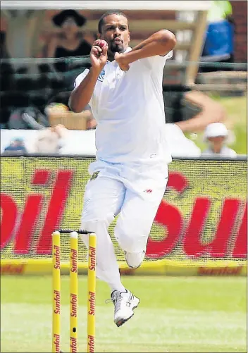  ?? Pictures: EUGENE COETZEE ?? THREE-WICKET HAUL: South Africa’s Vernon Philander during day two of the first test against Sri Lanka at St George’s Park in Port Elizabeth yesterday