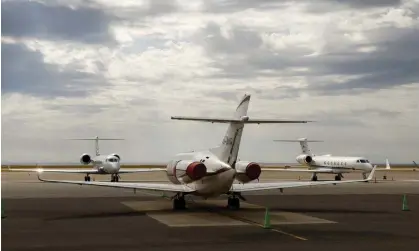  ?? ?? Private jets on the tarmac of Nice internatio­nal airport. Photograph: Eric Gaillard/Reuters