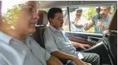  ?? — PTI ?? CM Arvind Kejriwal and his deputy Manish Sisodia arrive to meet Union minister Rajnath Singh.