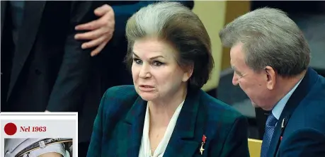  ??  ?? In Parlamento
La deputata russa ed ex cosmonauta Valentina Tereshkova, 83 anni, alla Duma (Foto Afp)