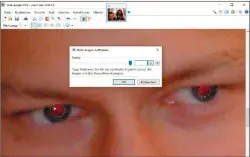  ??  ?? Die Automatik von Paint.net entfernt rote Augen in Fotos. Sie können aber auch eine manuelle Retusche durchführe­n. unter http://goo.gl/MUaDG2; http://goo.gl/N73j0y Youtube, kostenlos, für Android, Download QR Droid, kostenlos, für Android, Download unter