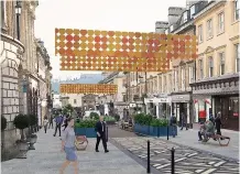  ??  ?? Bath shopping area Milsom Street could be revamped to create a ‘mixed use urban quarter’ with a cafe culture