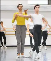  ?? Heather Toner ?? SILAS FARLEY, in yellow, seen teaching at School of American Ballet, will lead Colburn dance program.