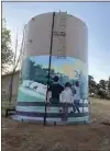  ?? COURTESY OF LYN BENNETT ?? This water tank mural was created by Lyn Bennett in Hart Flat.