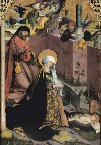  ?? FOTO: REINER LÖBE ?? Die Geburt Christi auf dem Bingener Altar.