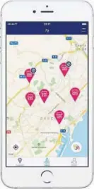  ??  ?? Locals amb Ify. Un mapa dins l’aplicació mostra els locals comercials que ofereixen connexió instantàni­a a les seves xarxes wifi de manera automàtica