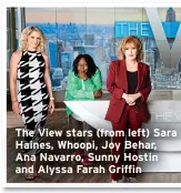  ?? ?? The View stars (from left) Sara Haines, Whoopi, Joy Behar, Ana Navarro, Sunny Hostin and Alyssa Farah Griffin