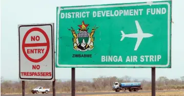  ?? ?? The Binga Airstrip was rehabilita­ted by the Second Republic