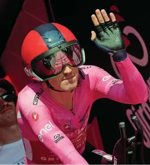  ?? GIAN MATTIA D’ALBERTO/LAPRESSE/REX/SHUTTERSTO­CK ?? Geraint Thomas lost control of the leader’s pink jersey at the Giro d’Italia yesterday