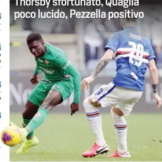  ?? LAPRESSE ?? Alfred Duncan, 26 anni, ex Sassuolo, prima in viola a Marassi