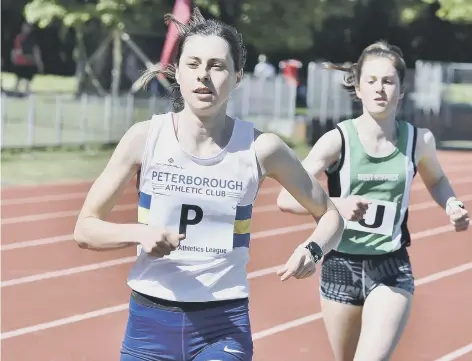  ??  ?? Chloe Finlay won the ladies race at the Peterborou­gh 10k and finished second in a Peterborou­gh 5K series race.