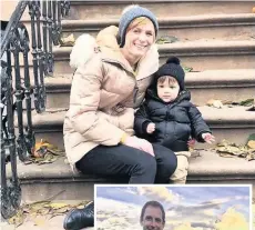  ??  ?? ● Above, Sara Morgan, originally from Treuddyn near Mold, with her son Monty Elis in Brooklyn, New York; right, Steffan Huws, the owner of Poblado coffee business